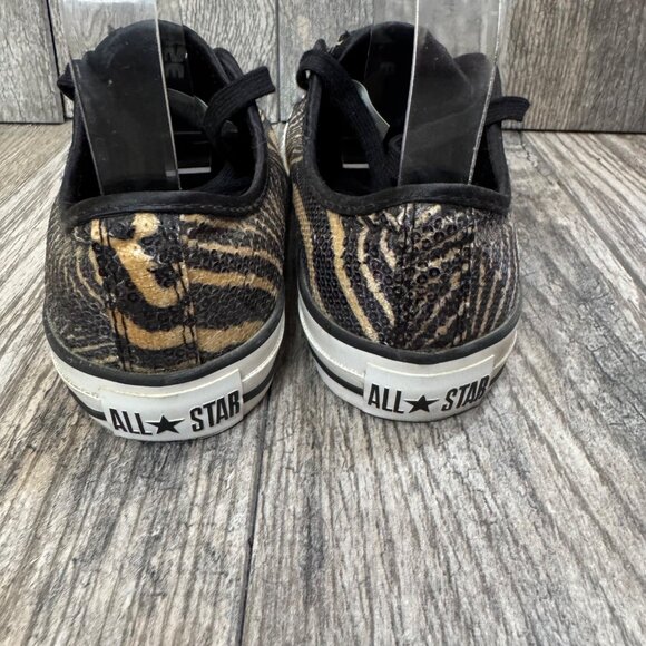 CONVERSE ALL Star Limited Edition Sequin Chucks Zebra Print Womens 7.5 Sneakers - Picture 6 of 11